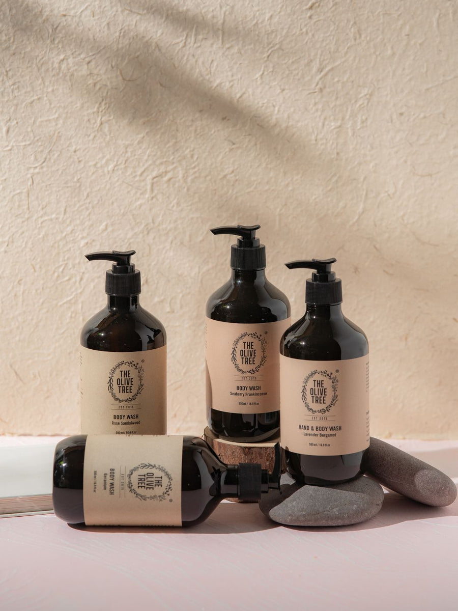 Rose Sandalwood Natural Hand Body Wash Sensitive Skin Shower Gel