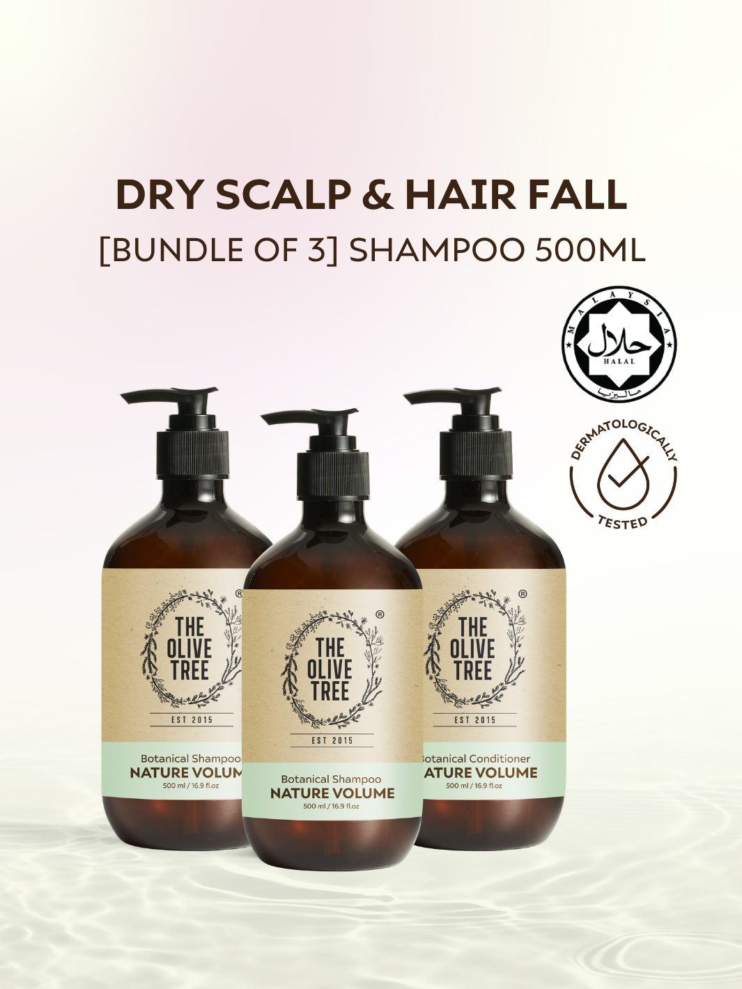 [Dr Chris Exclusive] Nature Volume Shampoo Trio 500ml*3 ( FREE 2 x 500ml Body Washes )