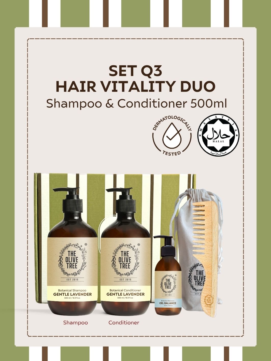 [2026 Holiday Collection] Set Q3 Hair Vitality Duo - Sensitive Scalp &amp; Kids + Comb with Bag