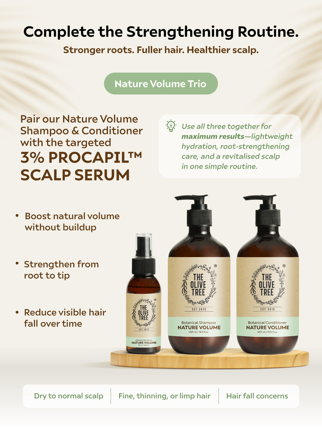 Nature Volume Trio For Hair Fall Rescue Dry Scalp / Dandruff / Hair Growth