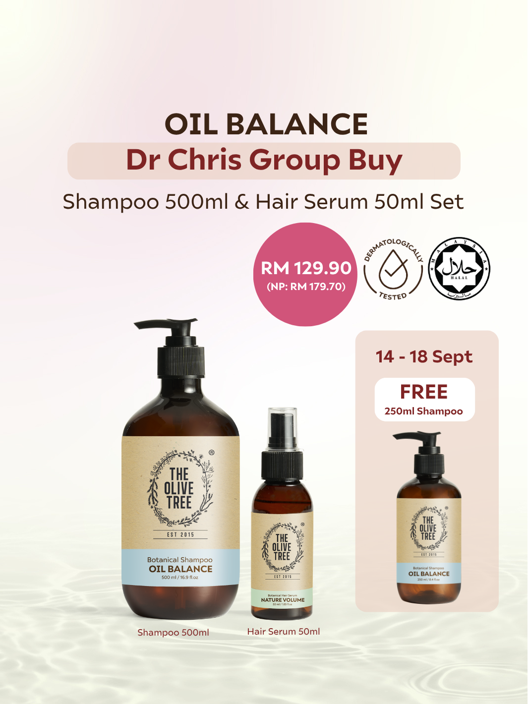 [Dr Chris Exclusive] Oil Balance Shampoo 500ml &amp; Hair Serum Set ( FREE 250ml Shampoo )