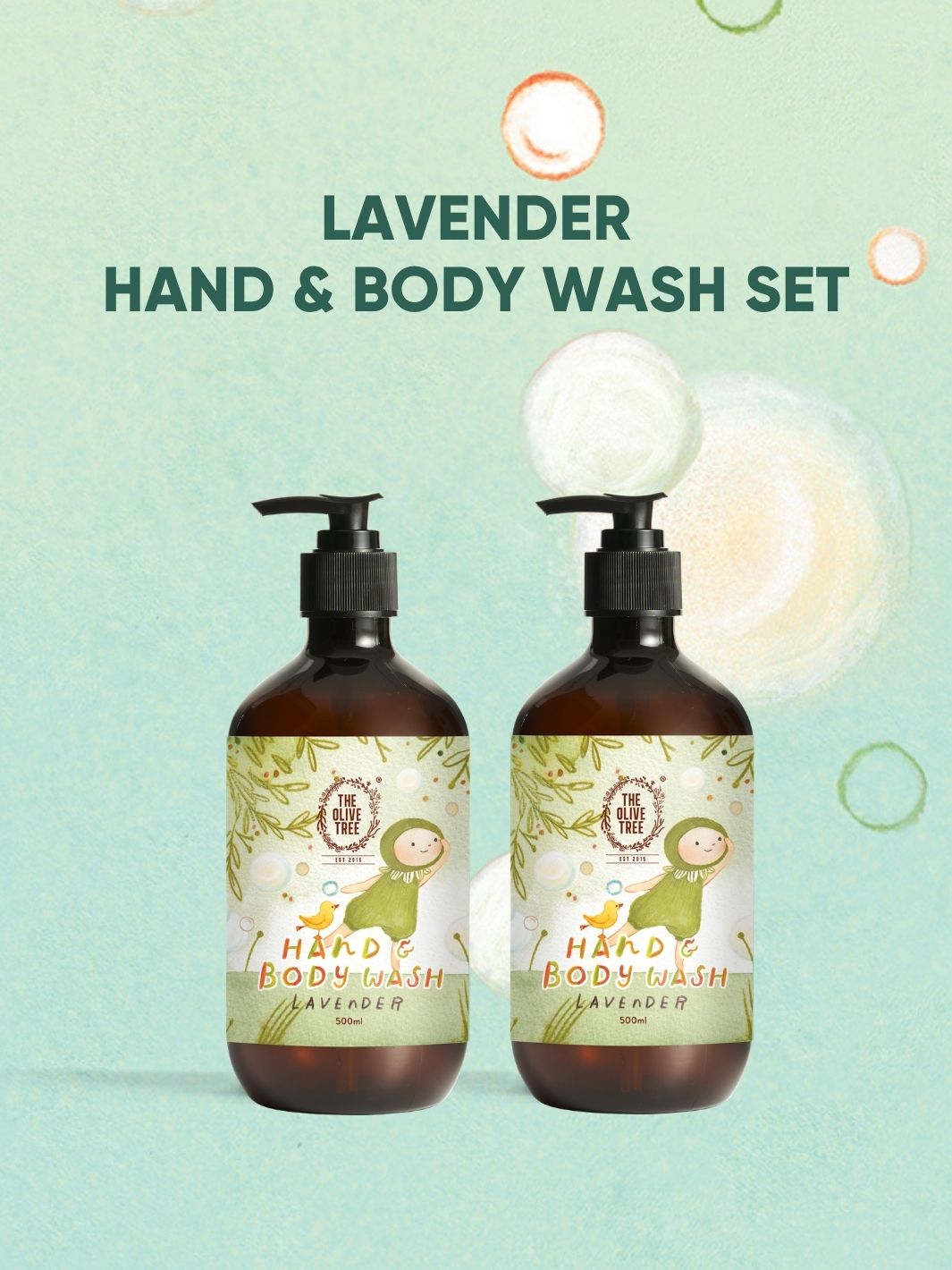 Little Olive Tree: Lavender Hand &amp; Body Wash Set 500ml*2