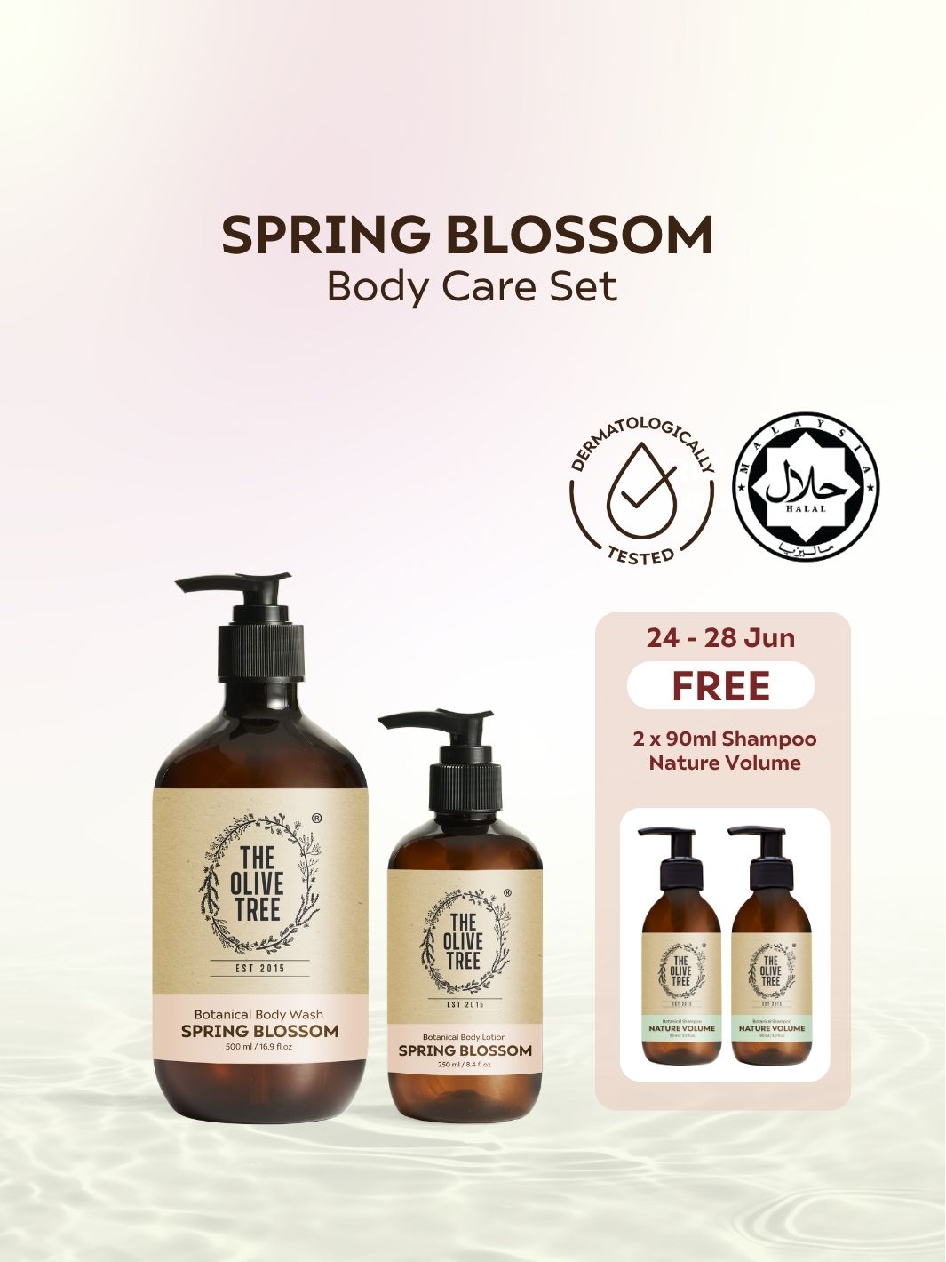 Spring Blossom Body Wash &amp; Lotion Set For Vibrant / Mood-boosting