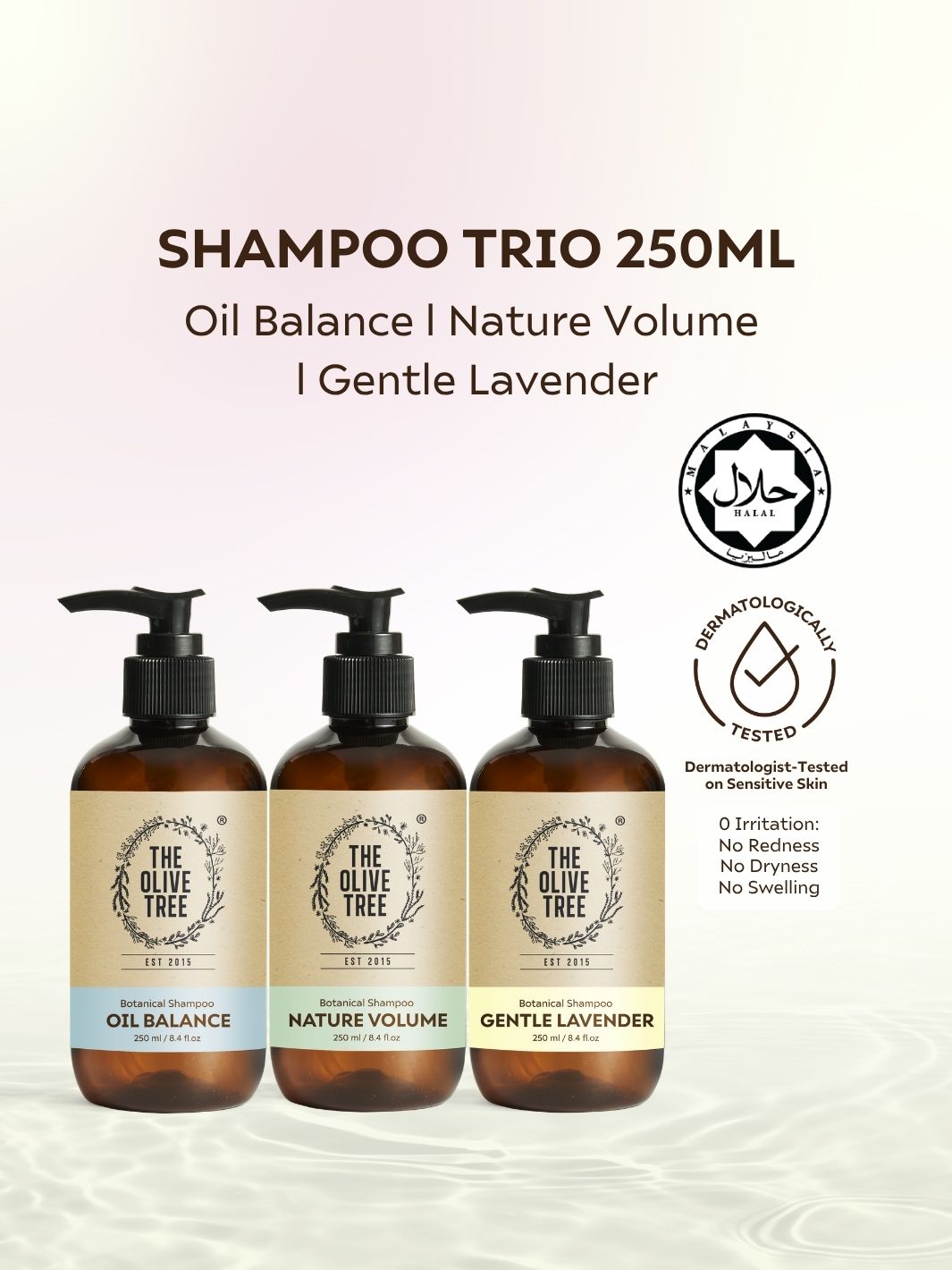 Shampoo 250ml Trio Set ( Nature Volume + Oil Balance + Gentle Lavender )