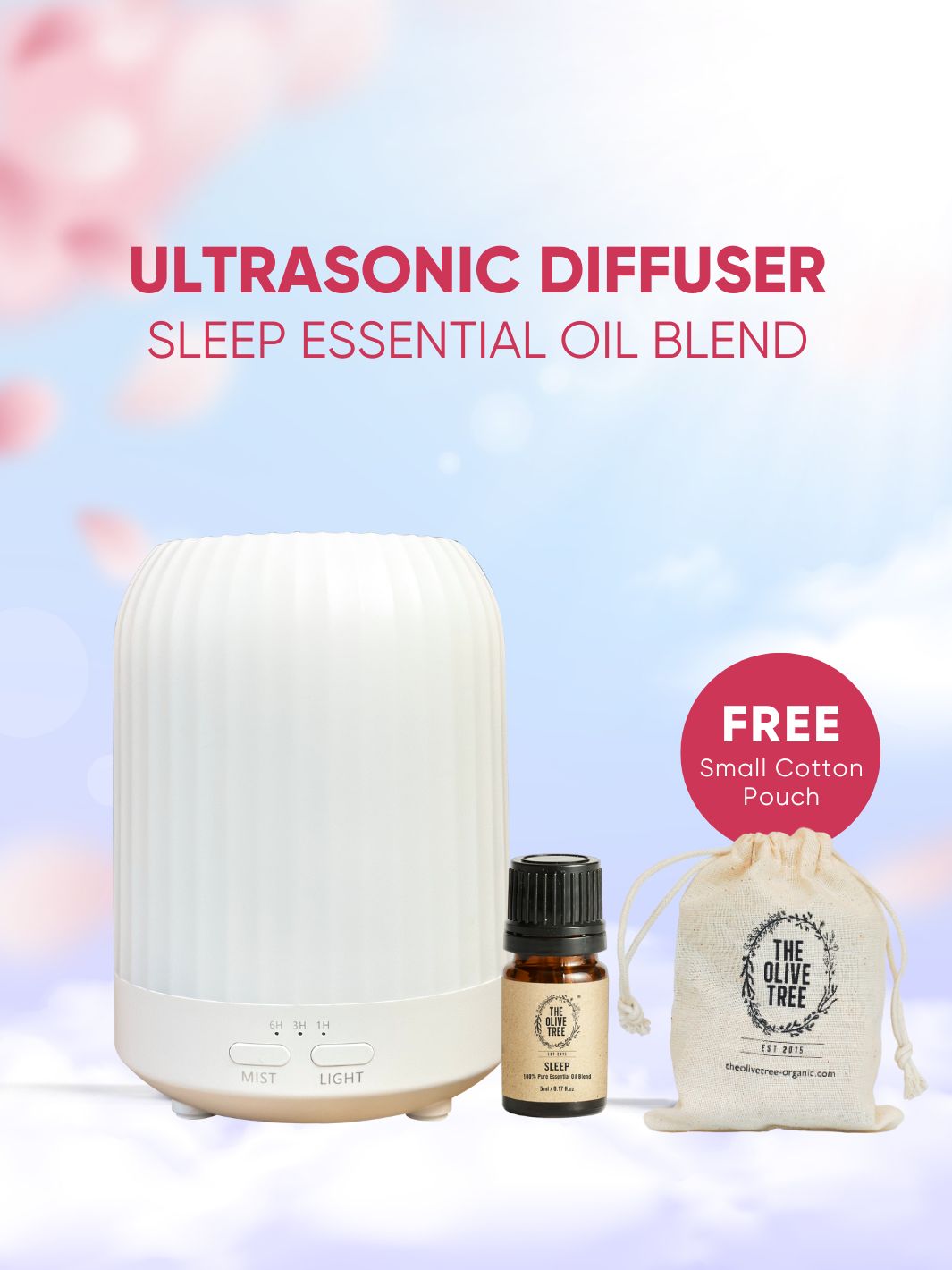 The Olive Tree Aromatherapy Essential Oil Diffuser 100% Pure