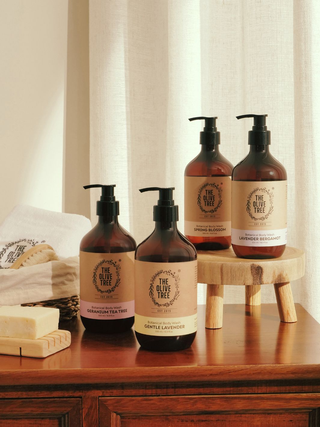 Geranium Tea Tree Body Wash &amp; Lotion Set For Oily / Back Acne / Eliminate Odour