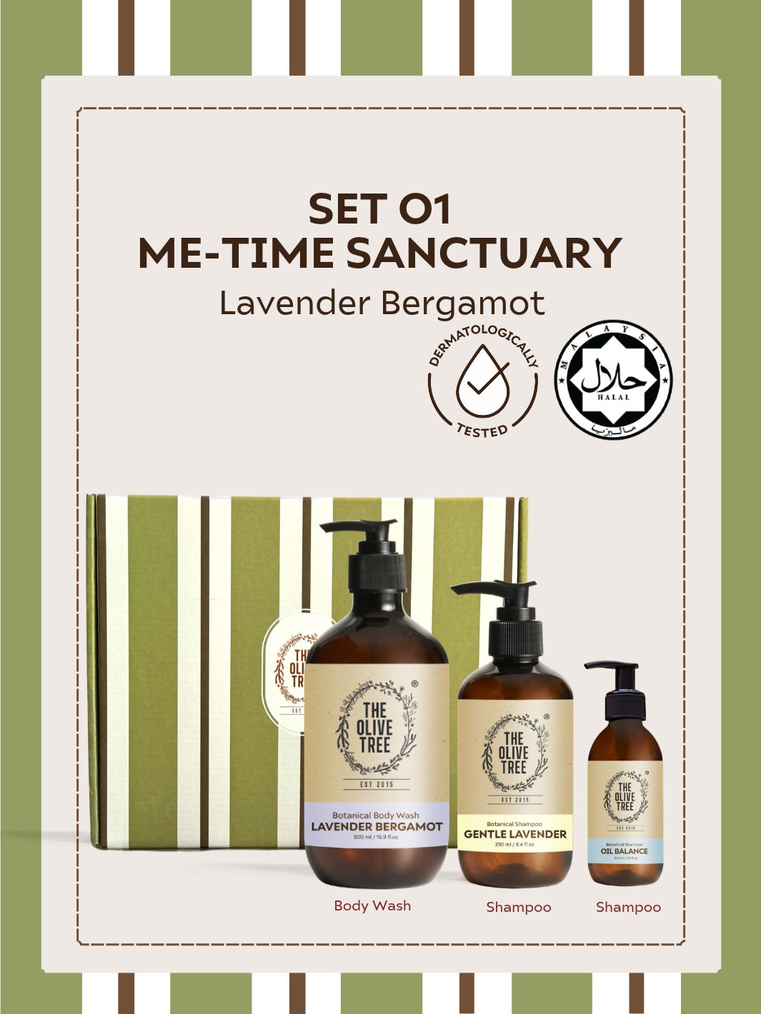 TOT: O1 Me-Time Sanctuary - 500ml Lavender Bergamot Body Wash + 250ml Gentle Lavender Shampoo [2026 Holiday Collection]