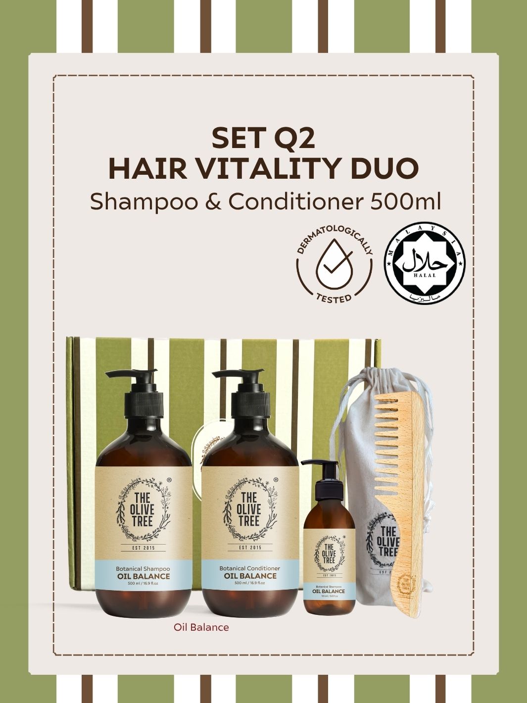[2026 Holiday Collection] Set Q2 Hair Vitality Duo - Oily Scalp Set + Comb with Bag