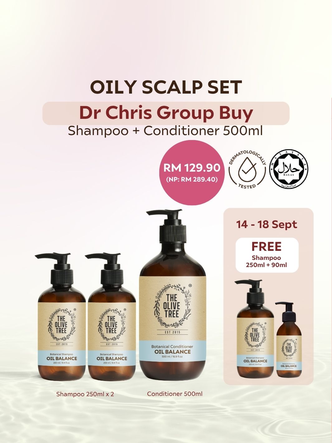 [Dr Chris Exclusive] Oil Scalp Set 500ml ( FREE 250ml Shampoo + 90ml Shampoo )
