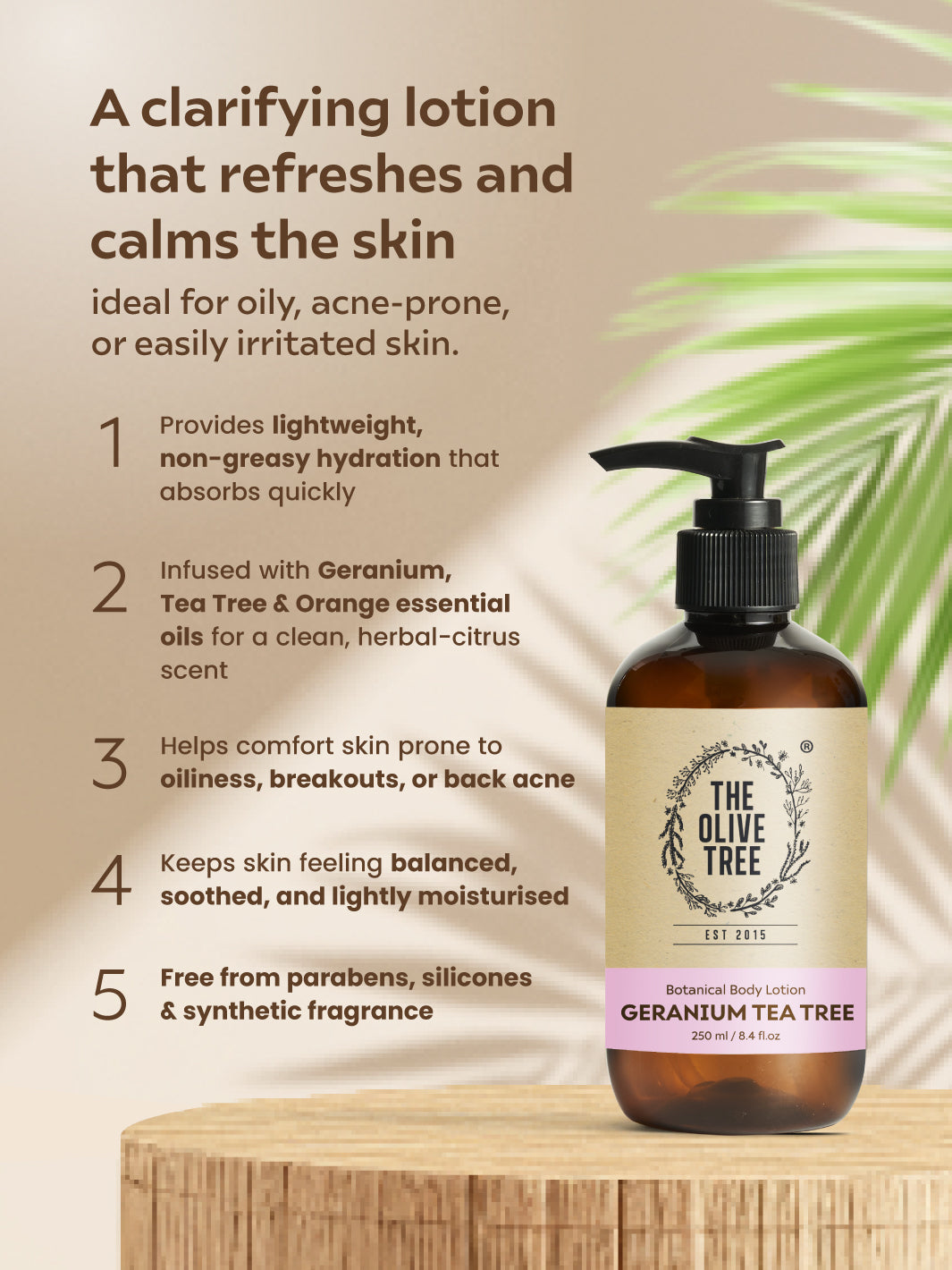 Geranium Tea Tree Body Wash &amp; Lotion Set For Oily / Back Acne / Eliminate Odour