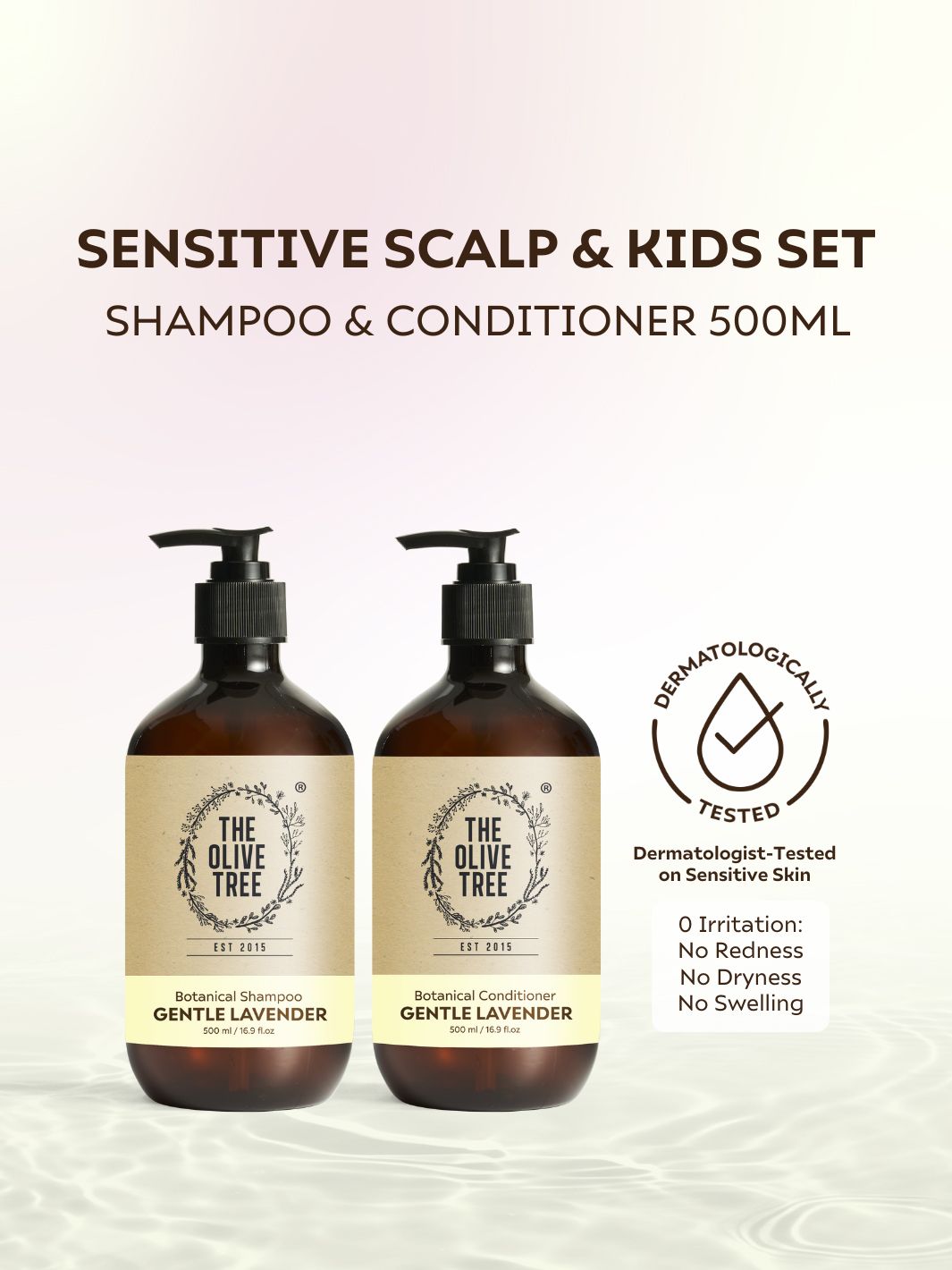 Sensitive Scalp &amp; Kids Set ( 500ml Gentle Lavender Shampoo + Conditioner )