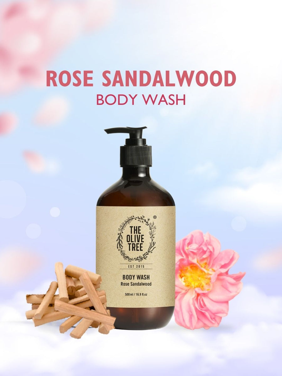 Rose Sandalwood Natural Hand Body Wash Sensitive Skin Shower Gel